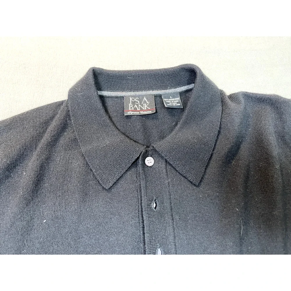 Jos.‎ A. Bank Sweater Merino Wool Large mens Black Sweatshirt